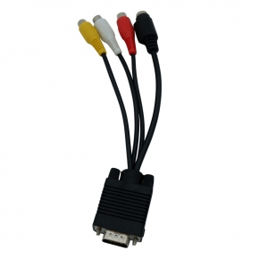 KCVGA003 VGA to 3RCA+S-VIDEO Terminal Conversion Cable