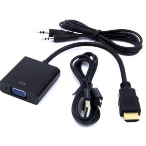 KCHCC003 HDMI to VGA Convert Cable With Audio and Power Port