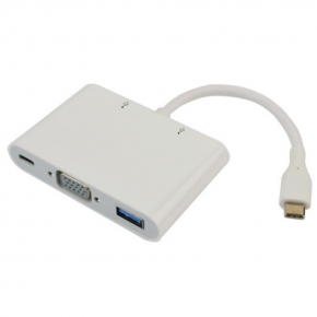 KCUAP010 USB Type C to VGA+PD+USB3.0 Converter