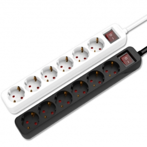 KCPCS004 6-Sockets Schuko Power Strip with Switch