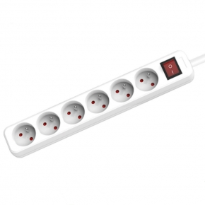 KCPCS008 6-Sockets French Power Strip with Switch