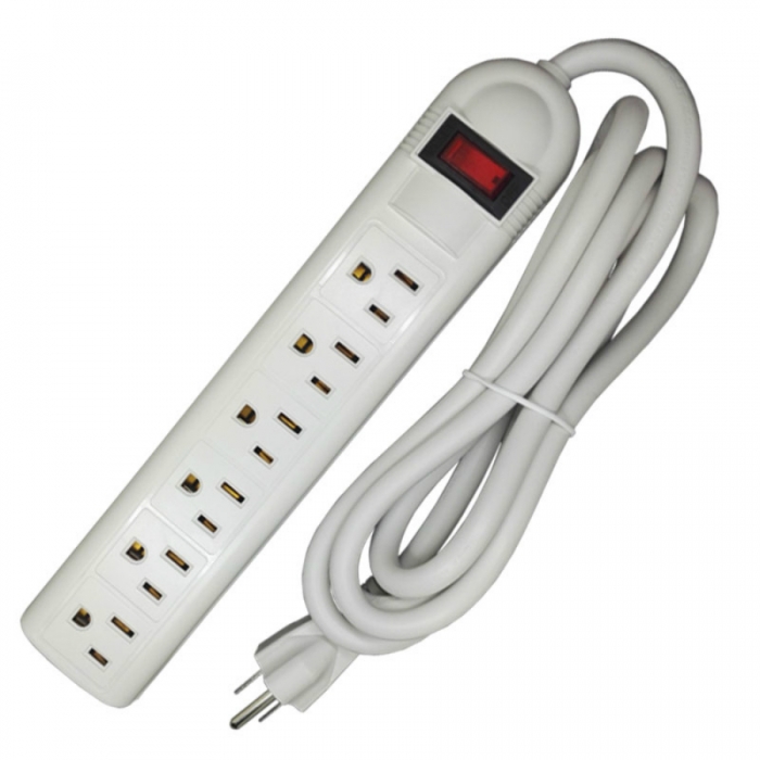 KCPCS009 6-Sockets American Power Strip with Switch