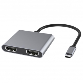 KCUAP043 MST+SST Aluminum USB Type C to Dual HDMI+USB3.0+PD Converter
