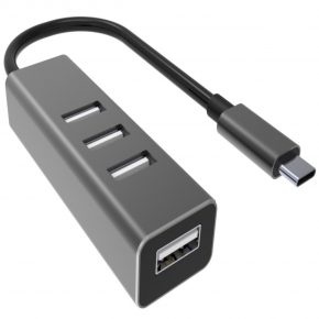 KCUAP038 New Design USB Type C to 4×USB2.0 Hub Aluminum Housing