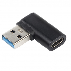 KCCAP029 90° Angled Aluminum USB3.0 A Male to USB-C Female Adapter