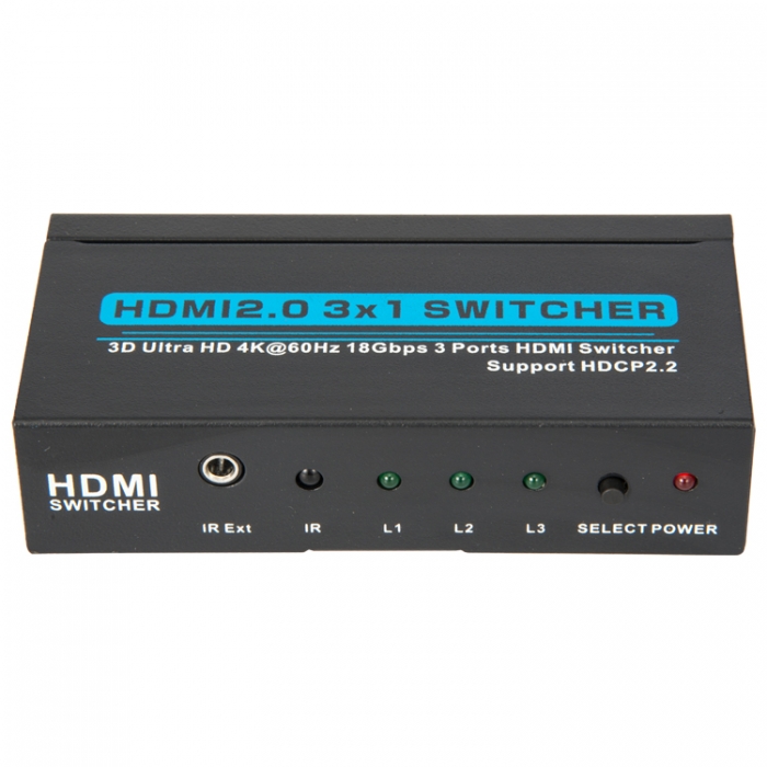 KCHSW002 3×1 HDMI 2.0 Switcher