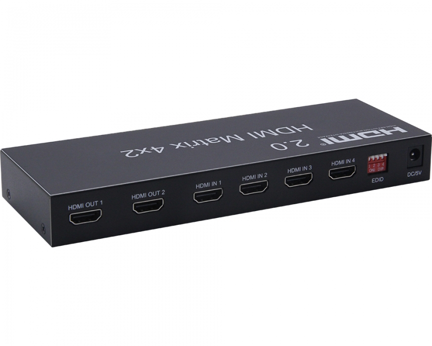 KCHMX002 4×2 HDMI 2.0 Matrix with audio output