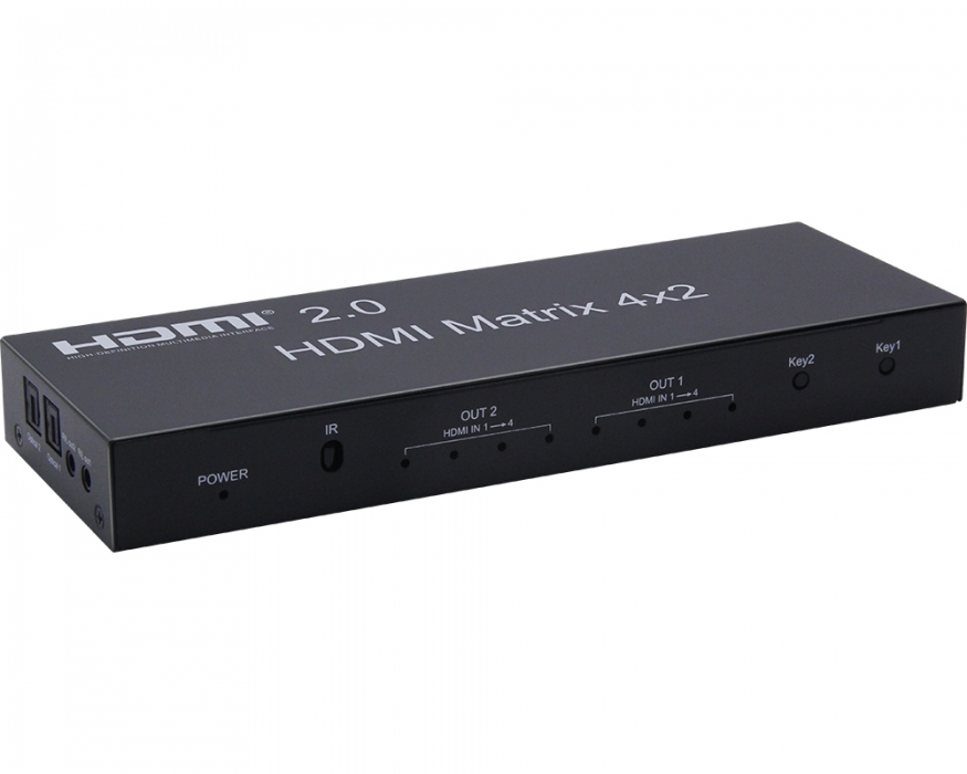 KCHMX002 4×2 HDMI 2.0 Matrix with audio output