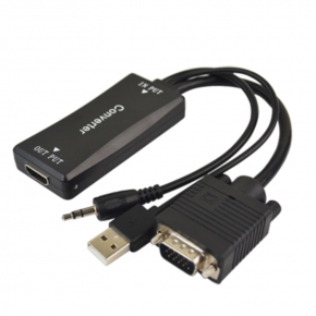 KCHCC012 VGA to HDMI Converter with 3.5mm and USB
