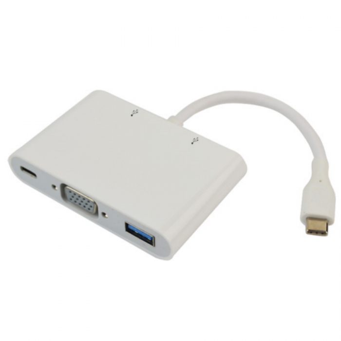 KCUAP010 USB Type C to VGA+PD+USB3.0 Converter
