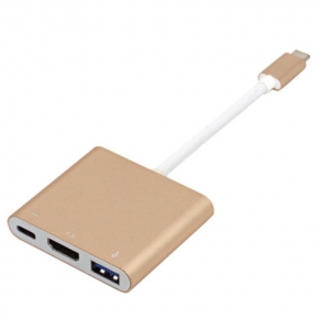 KCUAP011 USB Type C to HDMI+PD+USB3.0 Converter Aluminum Housing