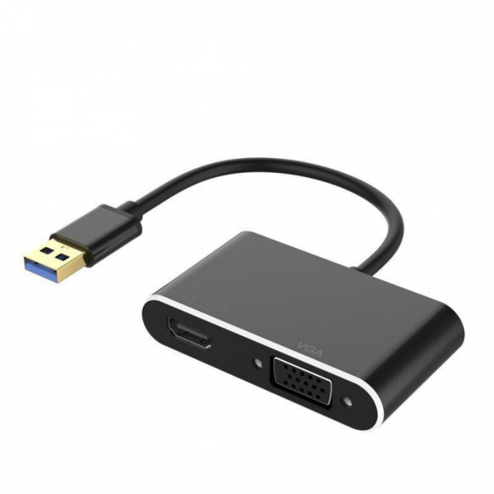 KCUB3010 USB3.0 to HDMI+VGA Converter Cable Metal Housing
