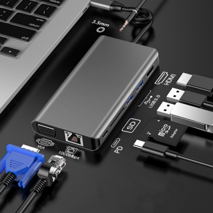 KCUAP027 8 in 1 USB Type C Docking
