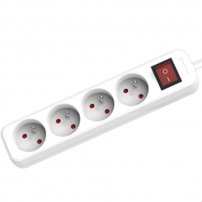 KCPCS006 4-Sockets French Power Strip with Switch