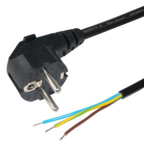 KCPCC004 Power Cable Schuko Plug 90 degree to Cut Off for OEM