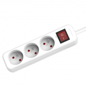 KCPCS005 3-Sockets French Power Strip with Switch